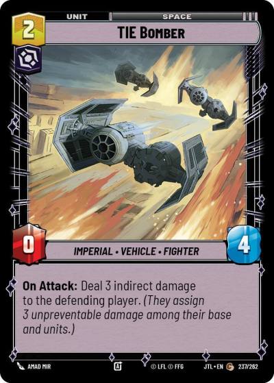 TIE Bomber 237/262 Jump to Lightspeed Star Wars card