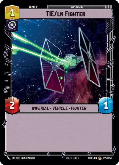 TIE/ln Fighter 225/252 Spark of Rebellion Star Wars card