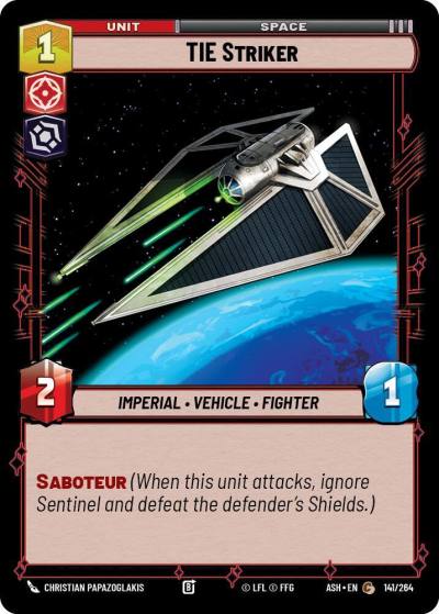 TIE Striker 141/264 Ashes of the Empire Star Wars card
