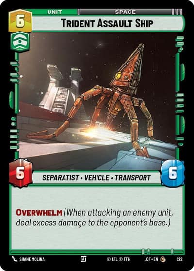 Trident Assault Ship (Foil) 622 Legends of the Force Star Wars card
