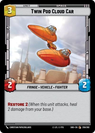 Twin Pod Cloud Car 259/262 Shadows of the Galaxy Star Wars card