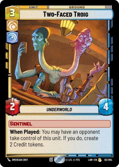 Two-Faced Troig 92/264 A Lawless Time Star Wars card