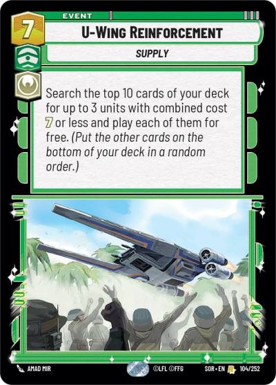U-Wing Reinforcement 104/252 Spark of Rebellion Star Wars card