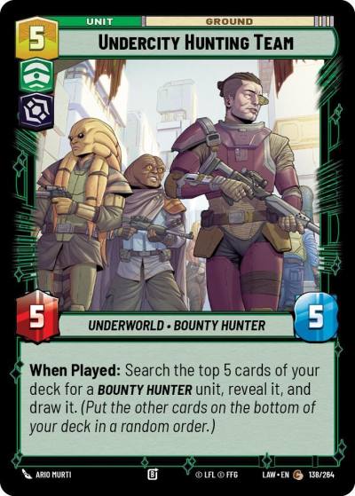 Undercity Hunting Team 138/264 A Lawless Time Star Wars card