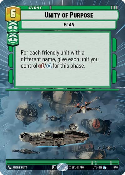 Unity of Purpose (Hyperspace Foil) 840 Jump to Lightspeed Star Wars card