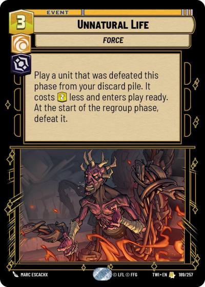 Unnatural Life 189/257 Twilight of the Republic Star Wars card