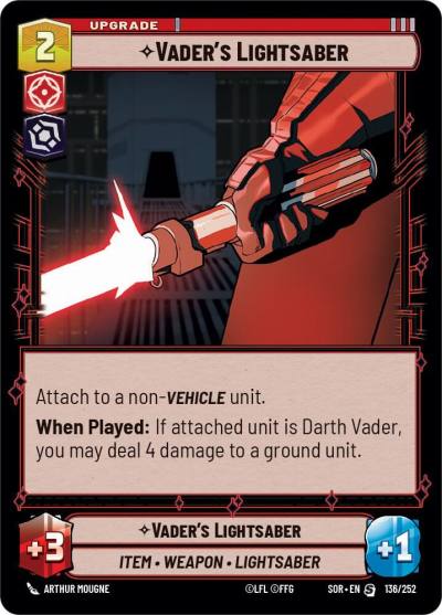 Vader's Lightsaber 136/252 Spark of Rebellion Star Wars card