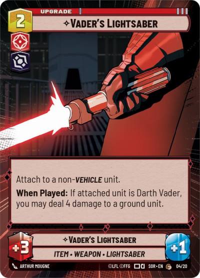 Vader's Lightsaber (Hyperspace) 45767 Spark of Rebellion: Weekly Play Promos Star Wars card