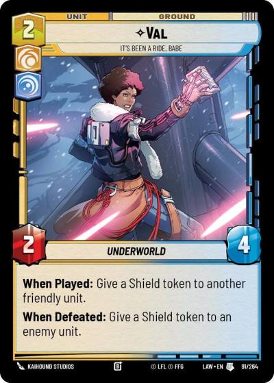 Val - It's Been a Ride, Babe 91/264 A Lawless Time Star Wars card