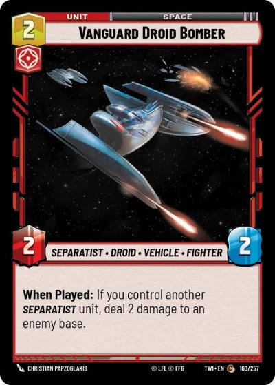 Vanguard Droid Bomber 160/257 Twilight of the Republic Star Wars card