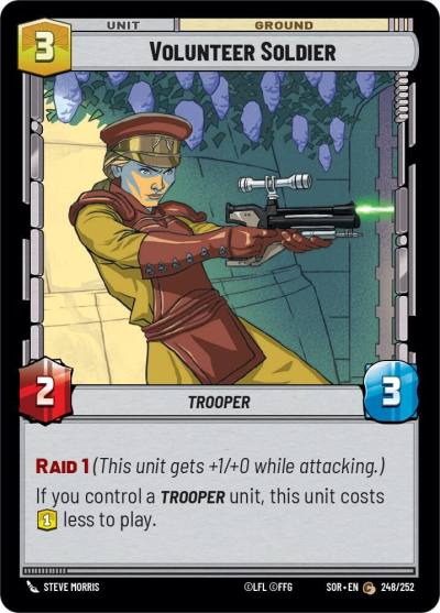 Volunteer Soldier 248/252 Spark of Rebellion Star Wars card