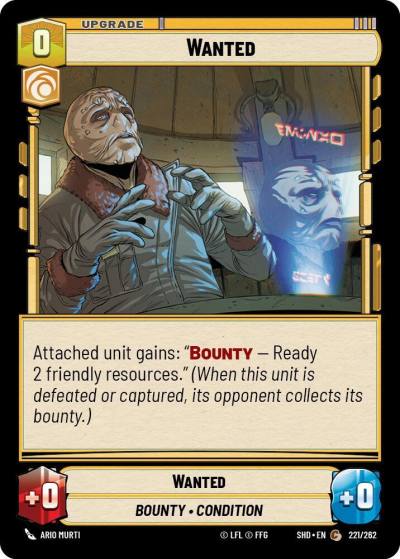 Wanted 221/262 Shadows of the Galaxy Star Wars card