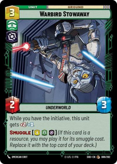 Warbird Stowaway 086/262 Shadows of the Galaxy Star Wars card