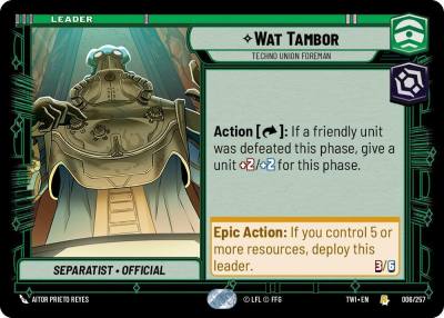 Wat Tambor - Techno Union Foreman 006/257 Twilight of the Republic Star Wars card