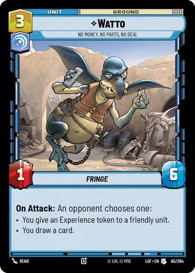 Watto - No Money, No Parts, No Deal 065/264 Legends of the Force Star Wars card