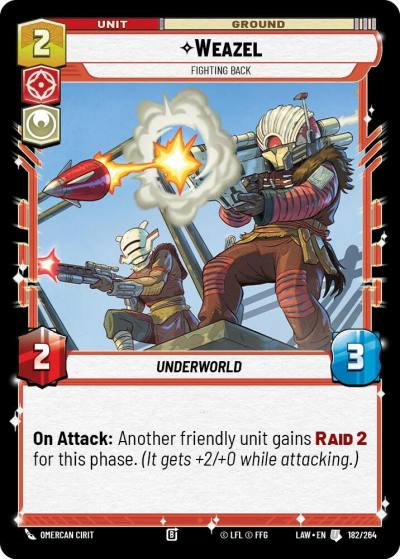 Weazel - Fighting Back 182/264 A Lawless Time Star Wars card