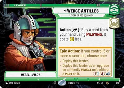 Wedge Antilles - Leader of Red Squadron (Hyperspace) 270 Jump to Lightspeed Star Wars card
