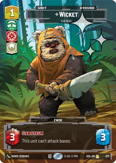 Wicket - Yub Nub! (Prestige Foil) 873 Ashes of the Empire Star Wars card