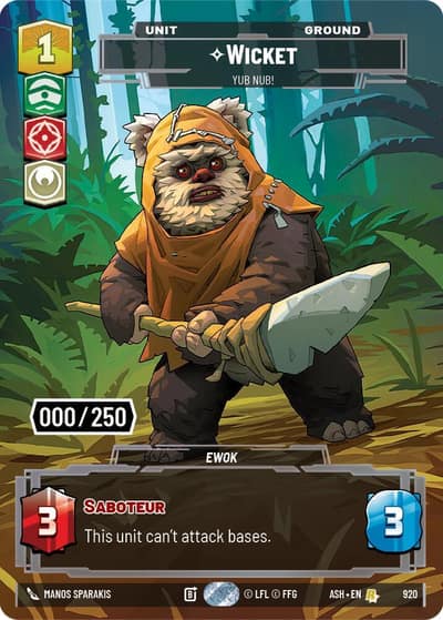 Wicket - Yub Nub! (Serialized) 920 Ashes of the Empire Star Wars card