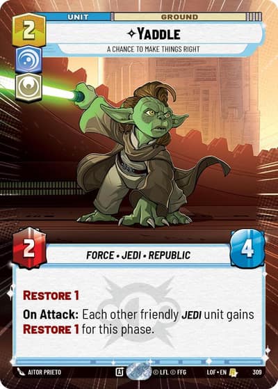 Yaddle - A Chance To Make Things Right (Hyperspace) 309 Legends of the Force Star Wars card