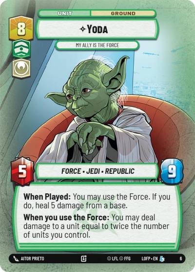 Yoda - My Ally is the Force 6 Organized Play Promos Star Wars card