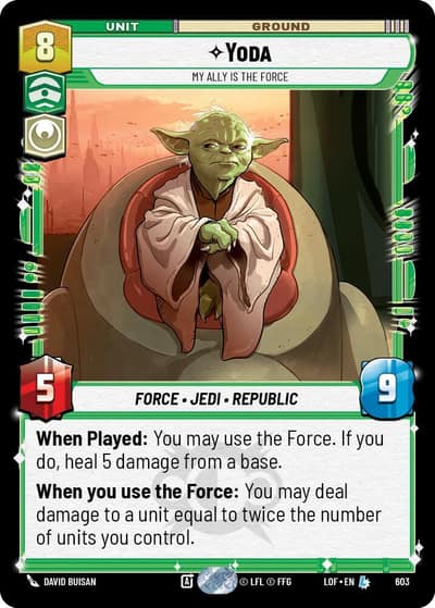 Yoda - My Ally is the Force (Foil) 603 Legends of the Force Star Wars card