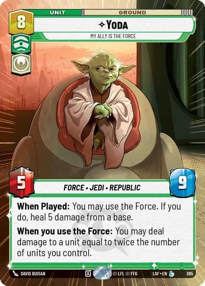 Yoda - My Ally is the Force (Hyperspace) 365 Legends of the Force Star Wars card