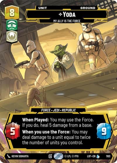 Yoda - My Ally is the Force (Prestige Foil) 1103 Legends of the Force Star Wars Unlimited card