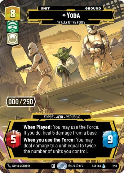 Yoda - My Ally is the Force (Serialized Foil) 1149 Legends of the Force Star Wars Unlimited card