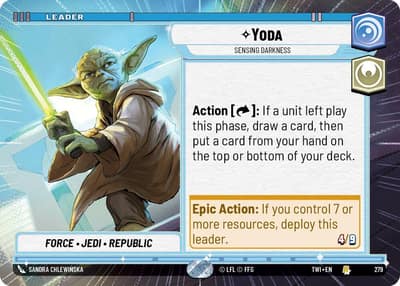 Yoda - Sensing Darkness (Hyperspace) 279 Twilight of the Republic Star Wars Unlimited card