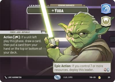 Yoda - Sensing Darkness (Showcase Foil) 261 Twilight of the Republic Star Wars Unlimited card
