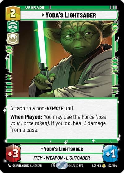 Yoda's Lightsaber 102/264 Legends of the Force Star Wars card