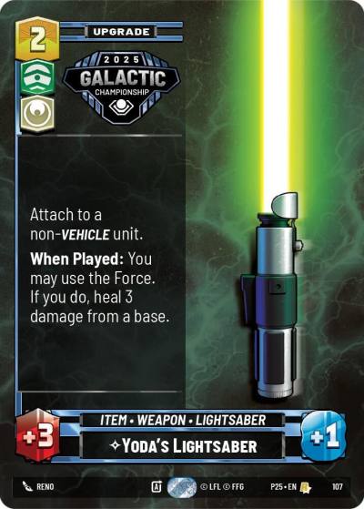 Yoda's Lightsaber 107 Organized Play Promos Star Wars card
