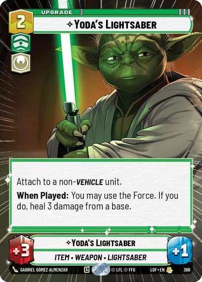 Yoda's Lightsaber (Hyperspace) 366 Legends of the Force Star Wars card