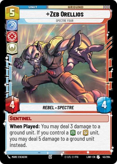 Zeb Orellios - Spectre Four 45/264 A Lawless Time Star Wars card