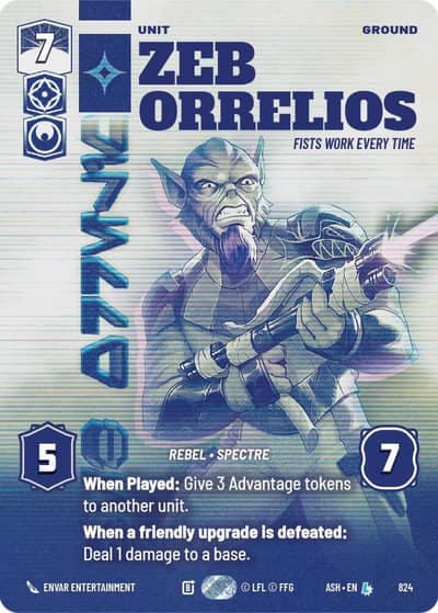Zeb Orrelios - Fists Work Every Time (Prestige) 824 Ashes of the Empire Star Wars card