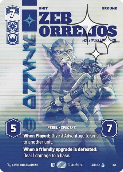 Zeb Orrelios - Fists Work Every Time (Prestige Foil) 871 Ashes of the Empire Star Wars card