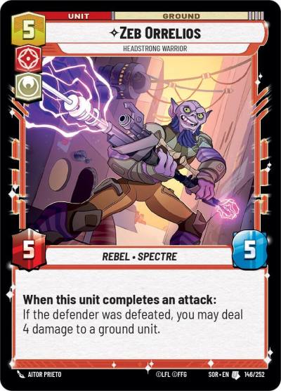 Zeb Orrelios - Headstrong Warrior 146/252 Spark of Rebellion Star Wars card