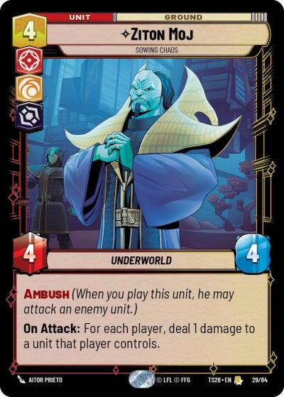 Ziton Moj - Sowing Chaos 29/84 Twin Suns Star Wars card