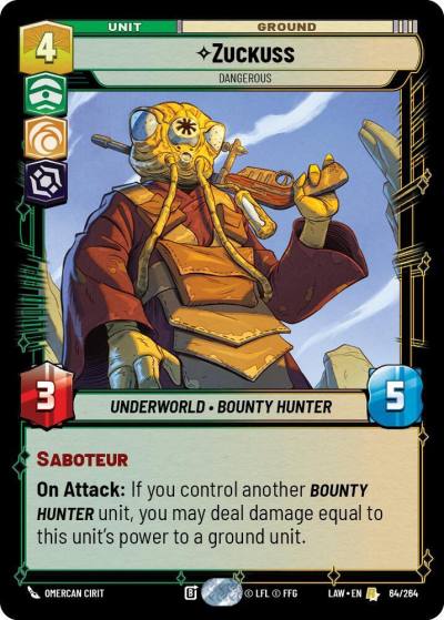 Zuckuss - Dangerous 64/264 A Lawless Time Star Wars card