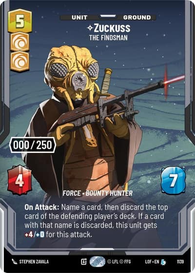 Zuckuss - The Findsman (Serialized) 1139 Legends of the Force Star Wars card